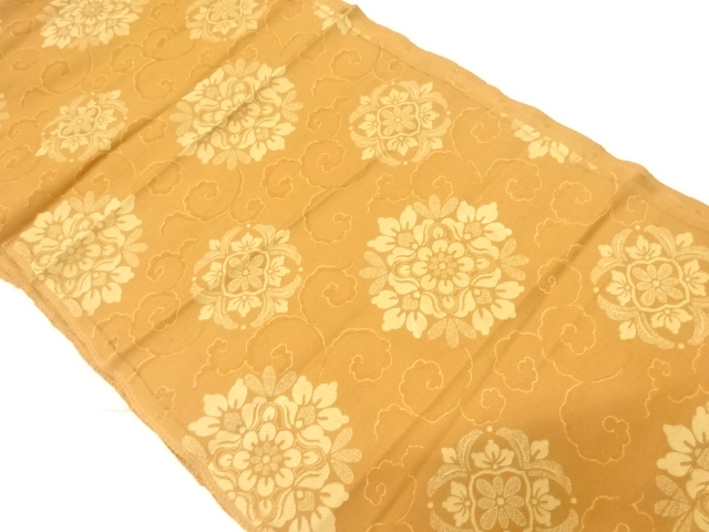 JAPANESE KIMONO / ANTIQUE OBIGAWA FOR NAGOYA OBI / SILK / WOVEN FLOWERS